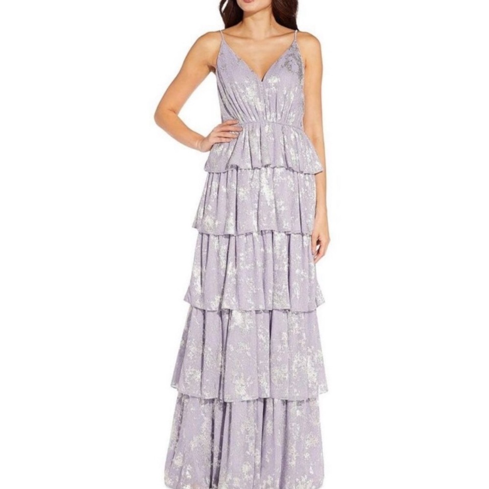 Elegant Lavender Tiered Mini Dress